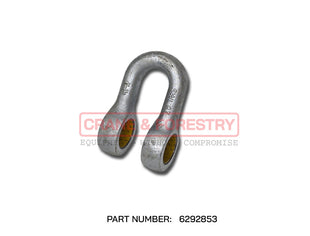 The HMF Hook Suspension Link - 6292853/6395541, a U-shaped metal shackle ideal for crane hook suspension, is shown on a white background with faint CRAFT & FORESTRY text and part number 6292853 displayed below the image.