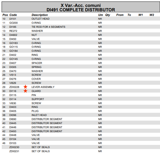 Fassi Lever Assembly - ZDI0228