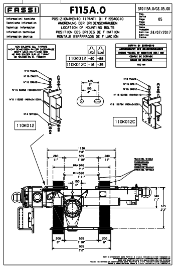 Fassi Mounting Kit - 110K012