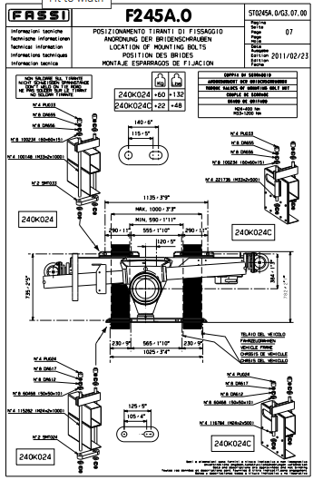 Fassi Mounting Kit - 240K024