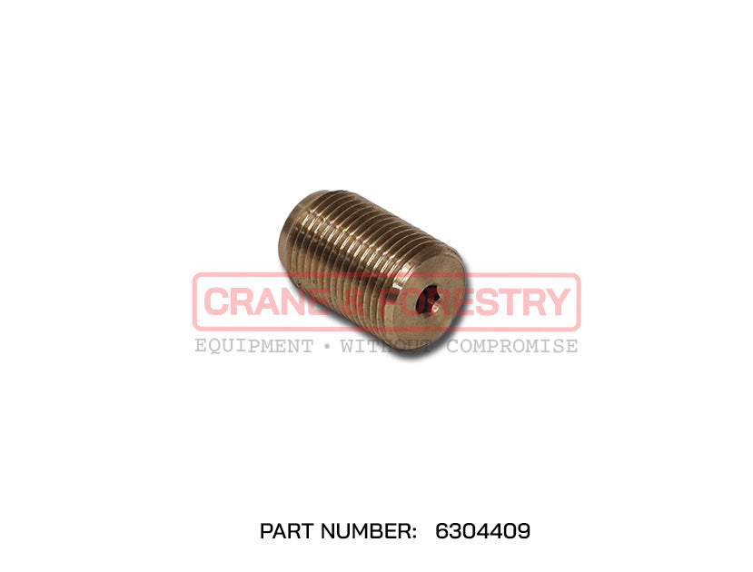 A small, cylindrical metal plug identified as the HMF Extension Boom Side Guide (Part Number: 6304409) lies on its side against a white background.