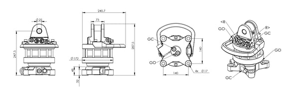 Ferrari Flanged Hydraulic Rotator - FR50F