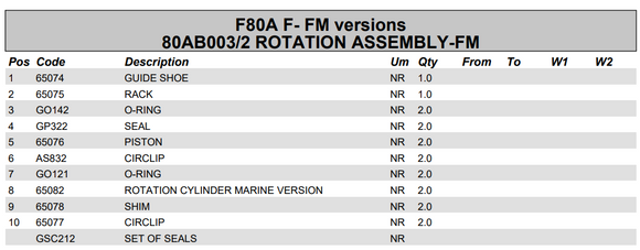 Fassi Slew Cylinder Seal Kit - GSC212