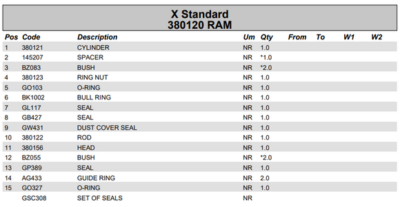 Fassi Main Boom Cylinder Seal Kit - GSC308