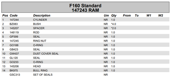 Fassi Outer Boom Cylinder Seal Kit - GSC313
