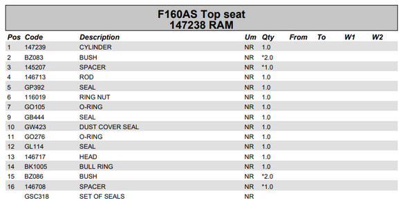 Fassi Main Boom Cylinder Seal Kit - GSC318
