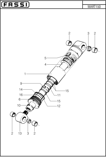 Fassi Outer Boom Cylinder Seal Kit - GSC349