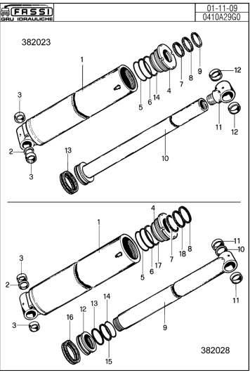 Fassi Outer Boom Cylinder Seal Kit - GSC363