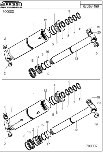 Fassi Outer Boom Cylinder Seal Kit - GSC378