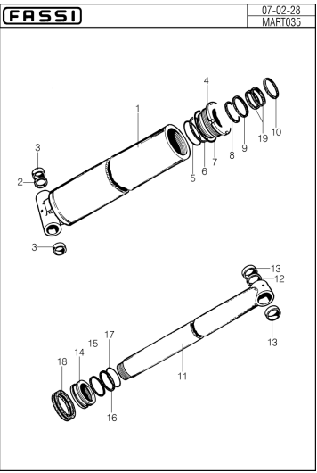 Fassi Outer Boom Cylinder Seal Kit - GSC411