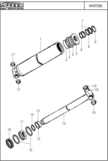 Fassi Outer Boom Cylinder Seal Kit - GSC430