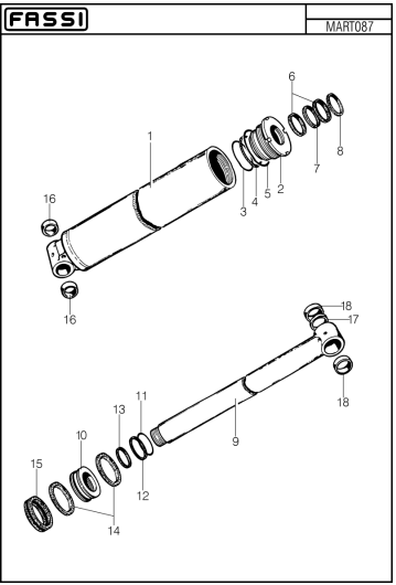 Fassi Main Boom Cylinder Seal Kit - GSC432