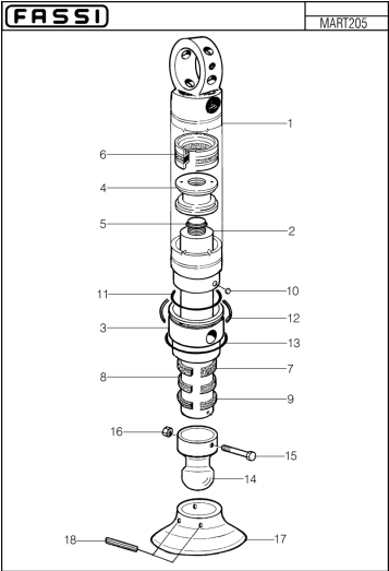 Fassi Outrigger Leg Cylinder Seal Kit - GSC513