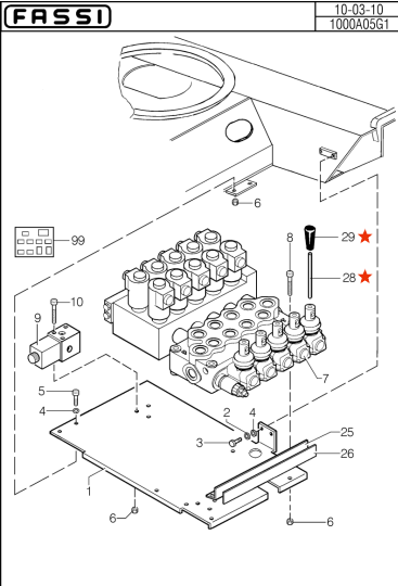 Fassi 8mm Lever Knob - PO186