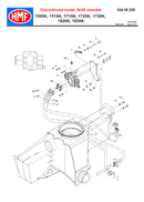 Exploded technical diagram of the HMF Control Link Adapter for Dual Controls - 63450, illustrating numbered parts and assembly for hydraulic components and hoses, with a discontinued model notice at the top.