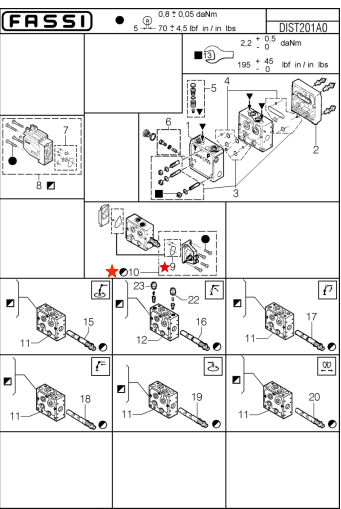 Fassi Danfoss Spool Seal Kit - ZDI0015 (157B3999)