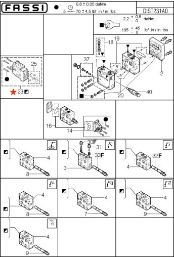 Fassi Danfoss Electric Activation Module Seal Kit - ZDI0016 (157B4997)