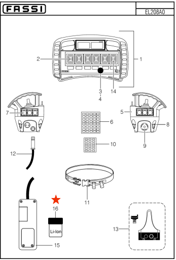 Fassi Radio Remote Control Battery - ZRC0302