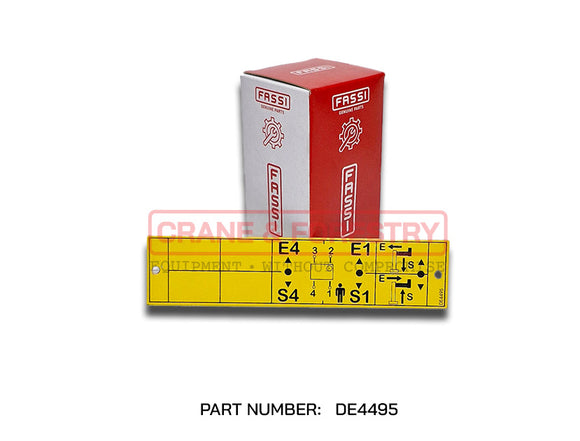 Fassi Outrigger Function Plate - DE4495