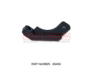 The image shows an HMF Control Link Adapter for Dual Controls - 63450, a black metal part with a curved shape, featuring holes at each end. Text below it reads "CRANE & FORESTRY" and "PART NUMBER: 63450" on a white background.