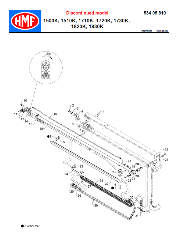 HMF Outrigger Extension Beam Energy Chain - 28887