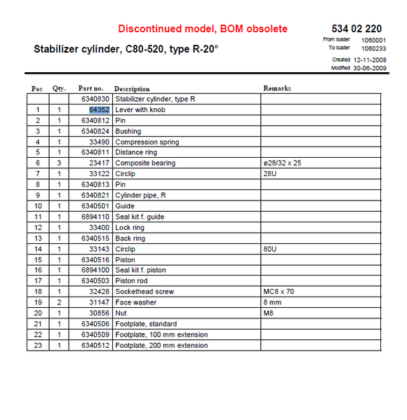 HMF Swivel Outrigger Lever with Knob - 64352